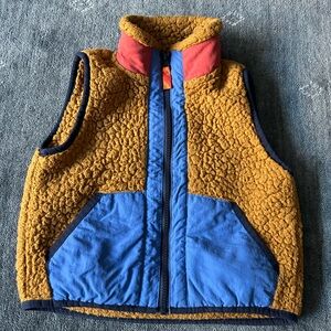J. Crew Kids Sherpa Vest - Red, Blue, and Brown